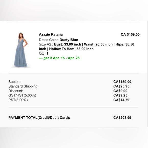 Azazie Dusty Blue Long Tulle Bridesmaid Dress - Picture 4 of 4